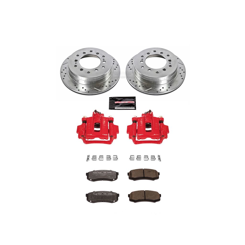 PowerStop KC2405A-36 - Z36 Drilled and Slotted Truck and Tow Brake Pad, Rotor, and Caliper Kit