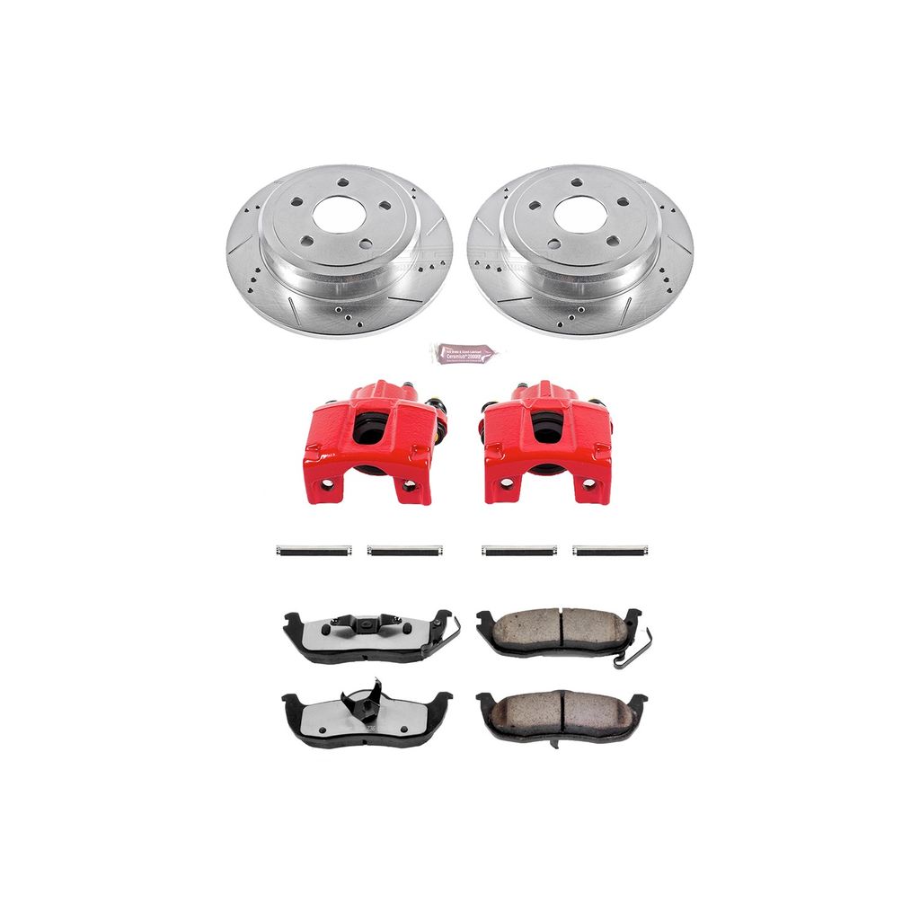 PowerStop KC2445-36 - Z36 Drilled and Slotted Truck and Tow Brake Pad, Rotor, and Caliper Kit