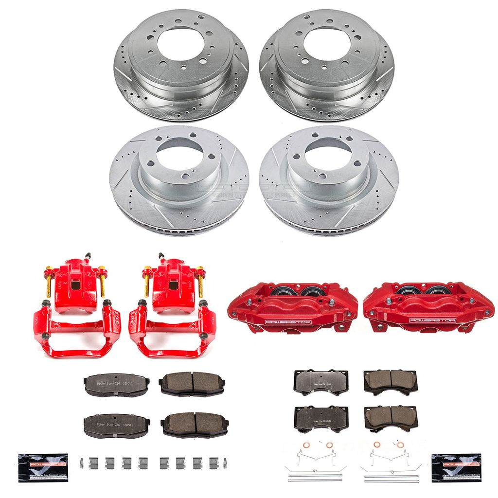 PowerStop KC2813A-36 - Z36 Drilled and Slotted Truck and Tow Brake Pad, Rotor, and Caliper Kit
