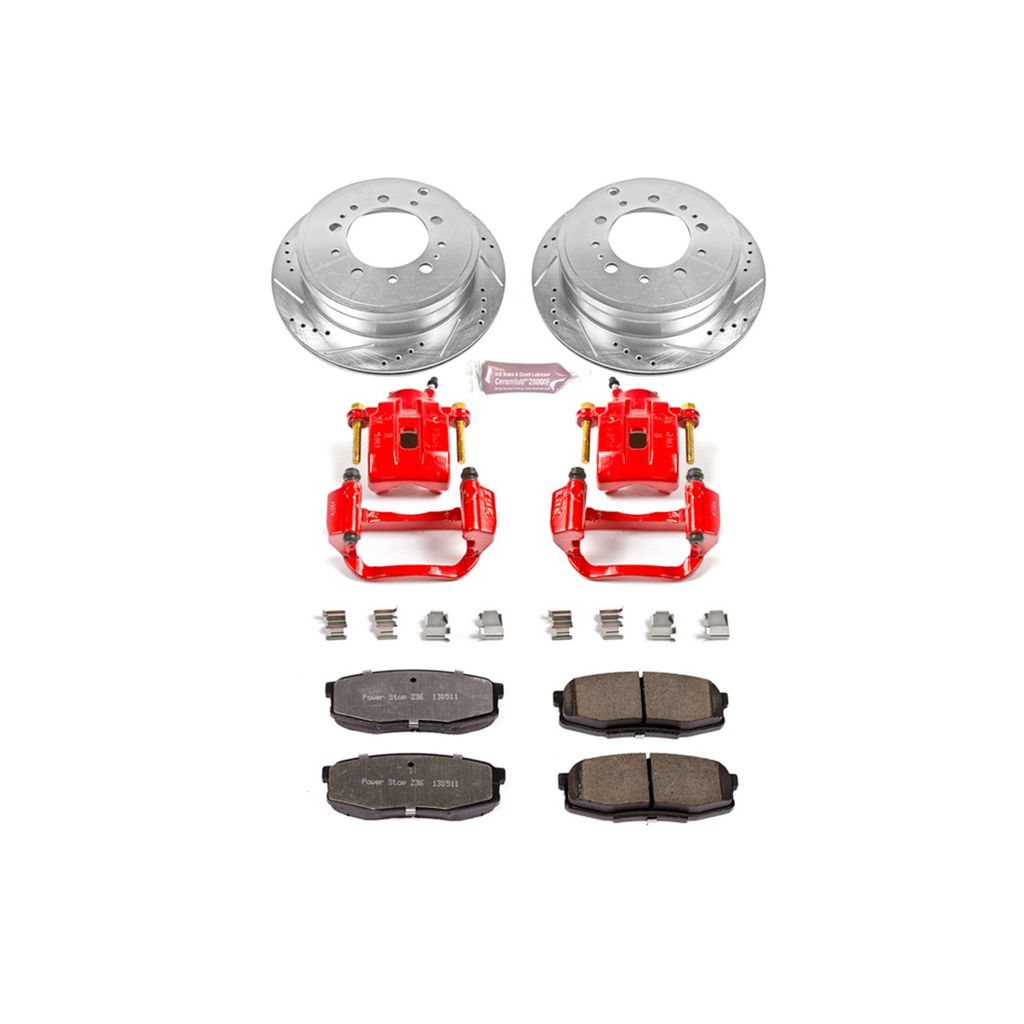 PowerStop KC3073-36 - Z36 Drilled and Slotted Truck and Tow Brake Pad, Rotor, and Caliper Kit