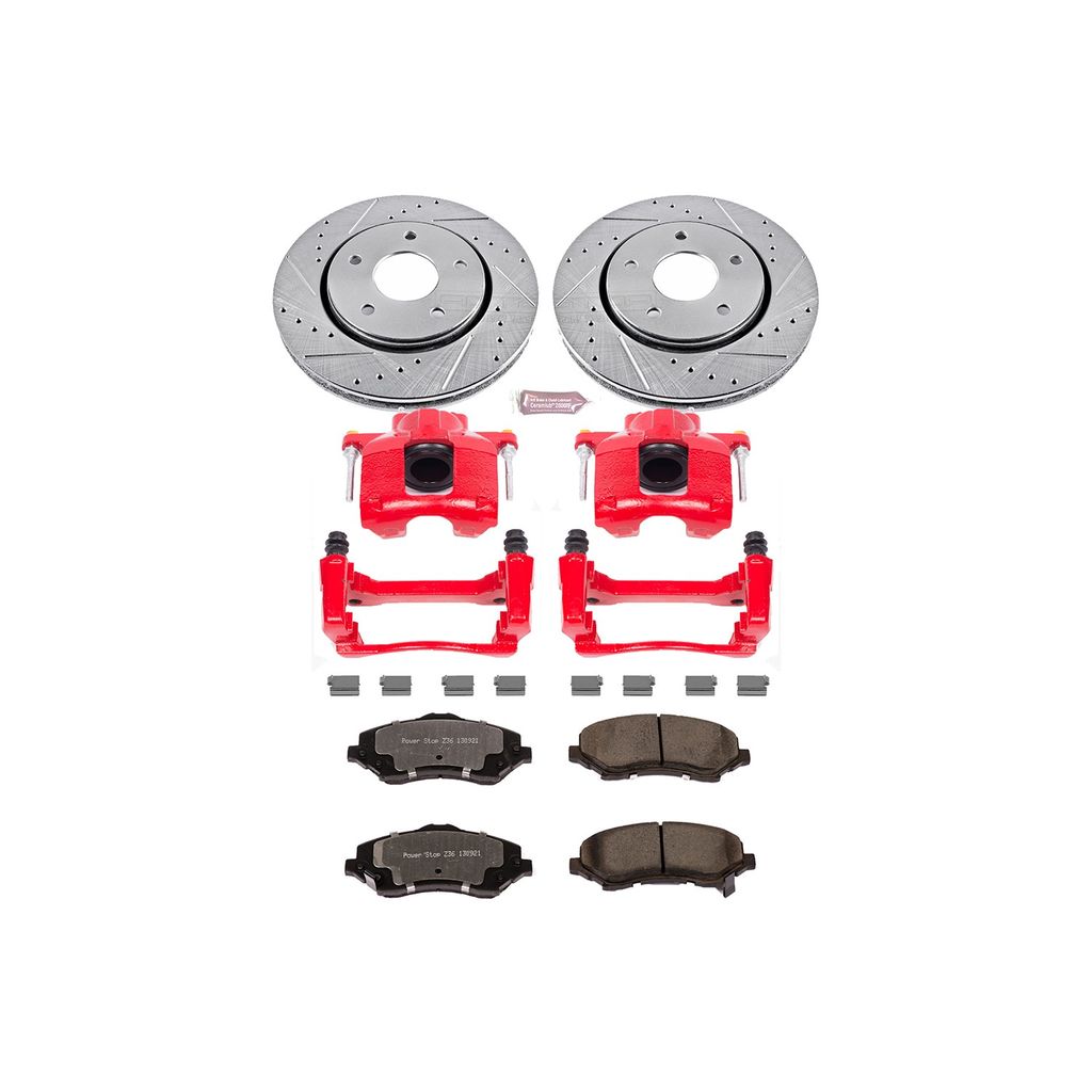 PowerStop KC3118-36 - Z36 Drilled and Slotted Truck and Tow Brake Pad, Rotor, and Caliper Kit