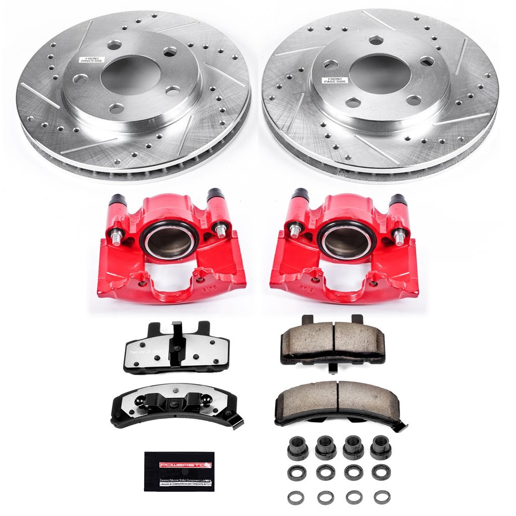 PowerStop KC3132-36 - Z36 Drilled and Slotted Truck and Tow Brake Pad, Rotor, and Caliper Kit