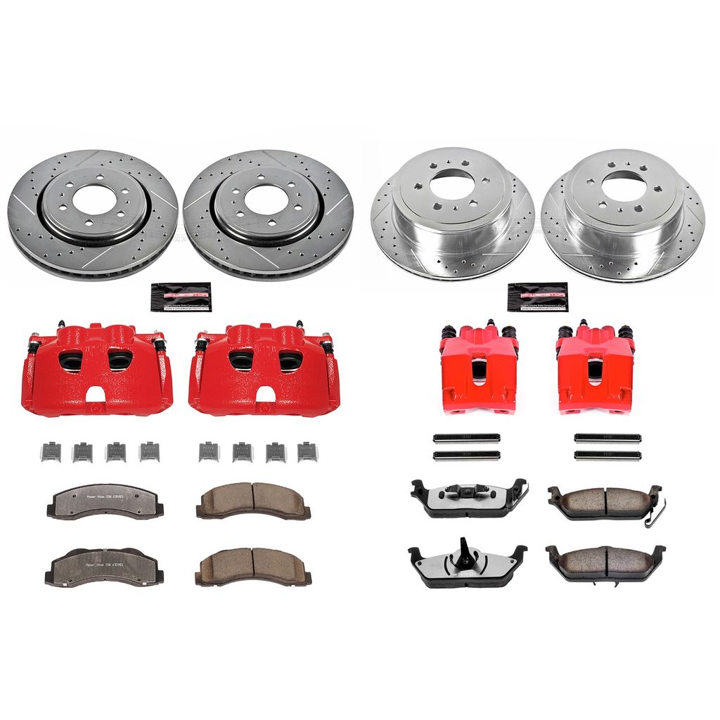 PowerStop KC3166-36 - Z36 Drilled and Slotted Truck and Tow Brake Pad, Rotor, and Caliper Kit