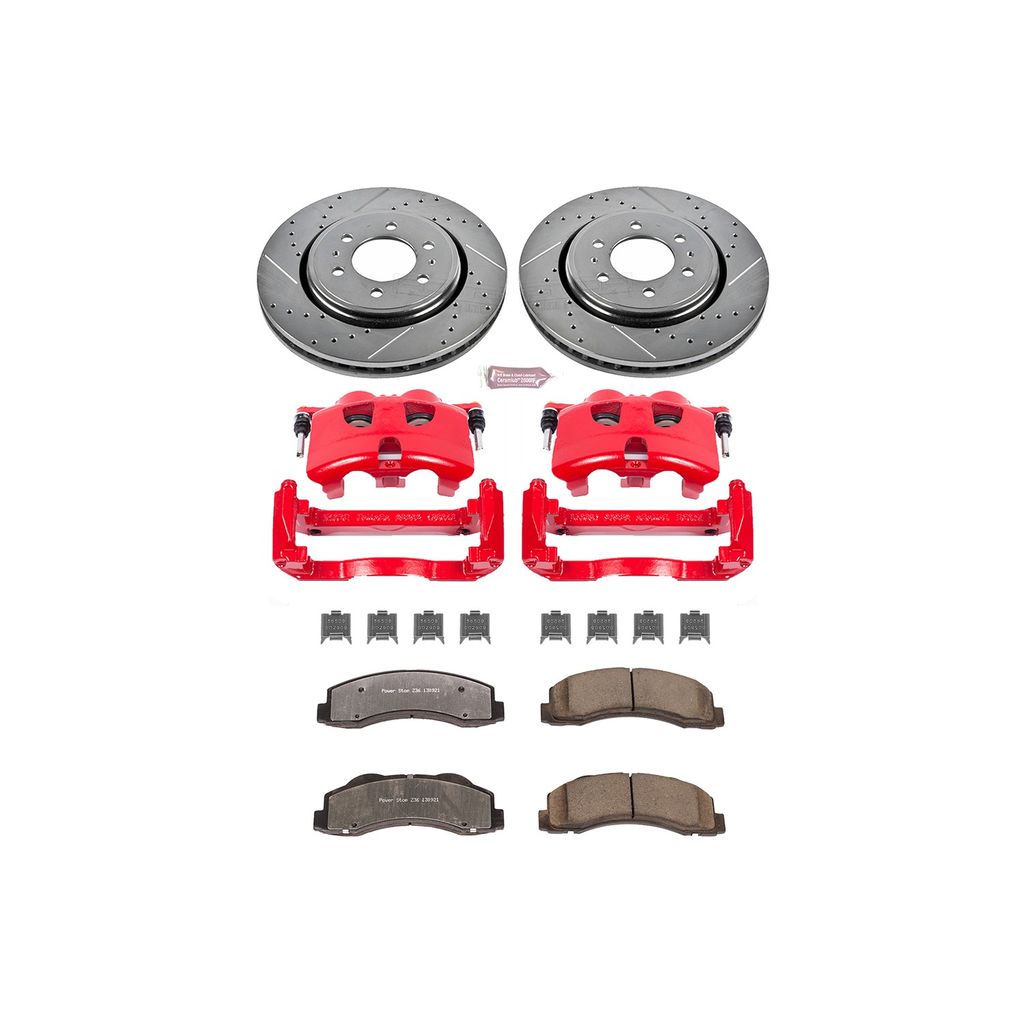 PowerStop KC3167A-36 - Z36 Drilled and Slotted Truck and Tow Brake Pad, Rotor, and Caliper Kit