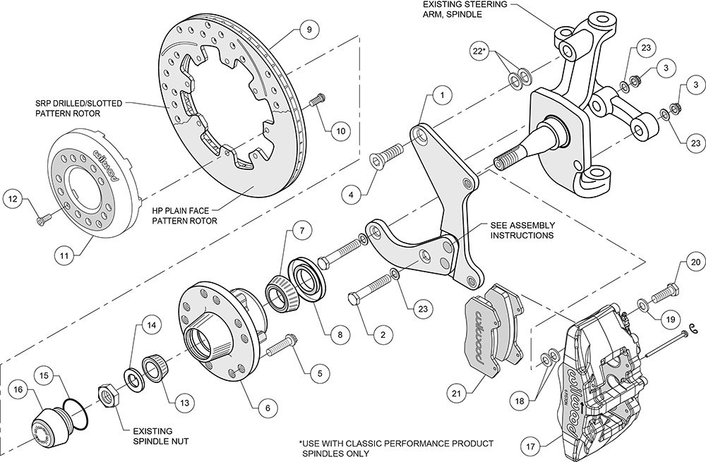 Wilwood 140-10737-DR - Forged Dynapro 6 Big Brake Brake Kit (Hub)
