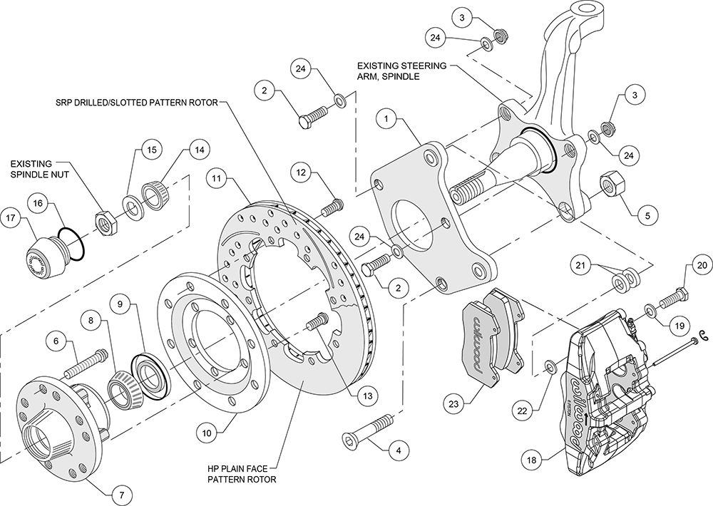 Wilwood 140-10740-DR - Forged Dynapro 6 Big Brake Brake Kit (Hub)