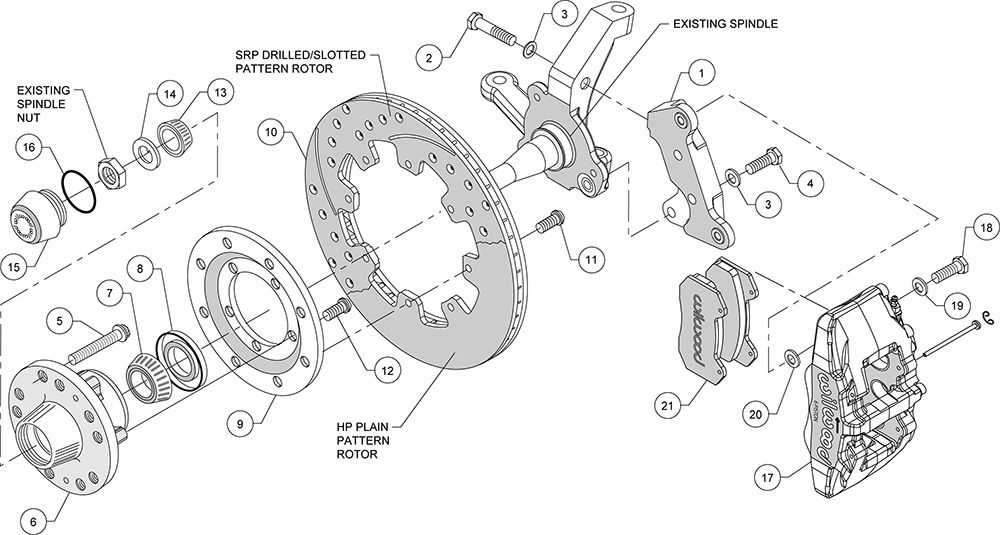 Wilwood 140-10742-DR - Forged Dynapro 6 Big Brake Brake Kit (Hub)