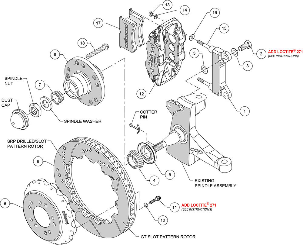 Wilwood 140-10775-R - Forged Narrow Superlite 6R Big Brake Brake Kit (Hub)