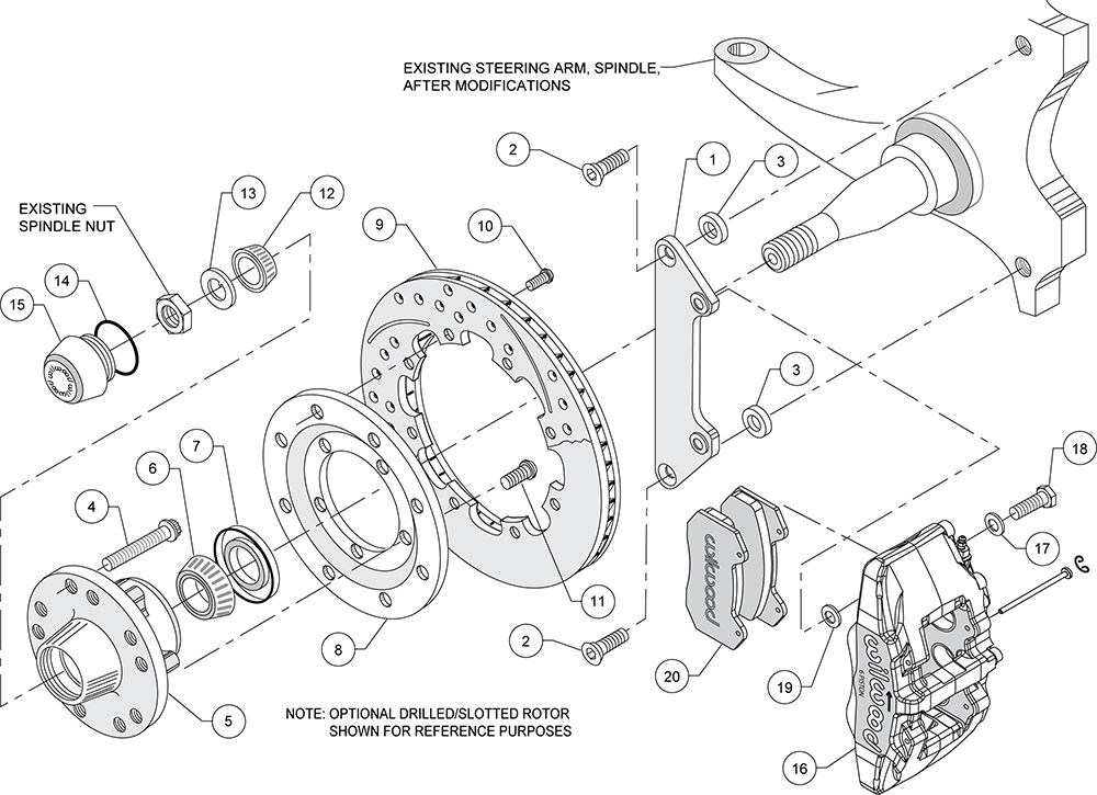Wilwood 140-12836-D - Forged Dynapro 6 Big Brake Brake Kit (Hub)