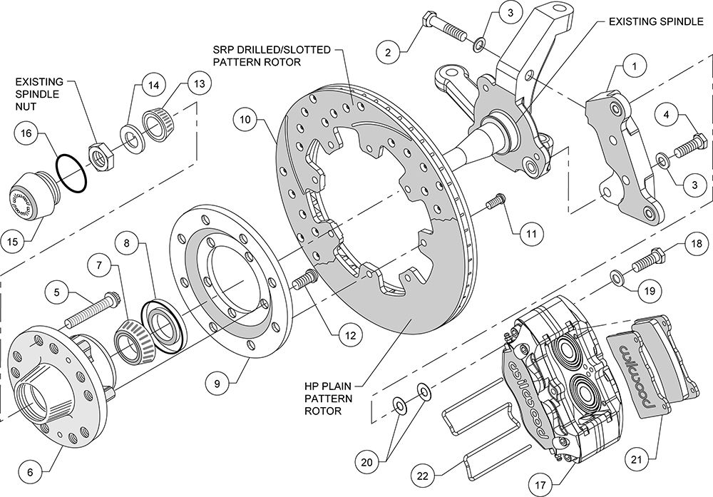 Wilwood 140-13378-D - Dynapro Dust-Boot Big Brake Brake Kit (Hub)
