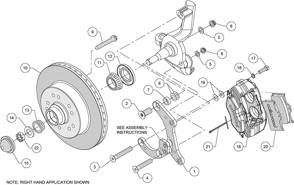 Wilwood 140-14808-R - Classic Series Dynalite Brake Kit