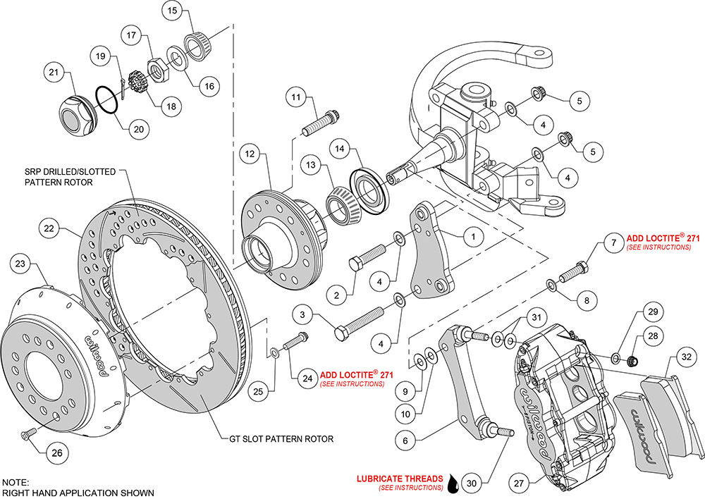 Wilwood 140-14837-DR - Forged Narrow Superlite 6R Big Brake Brake Kit (Hub)
