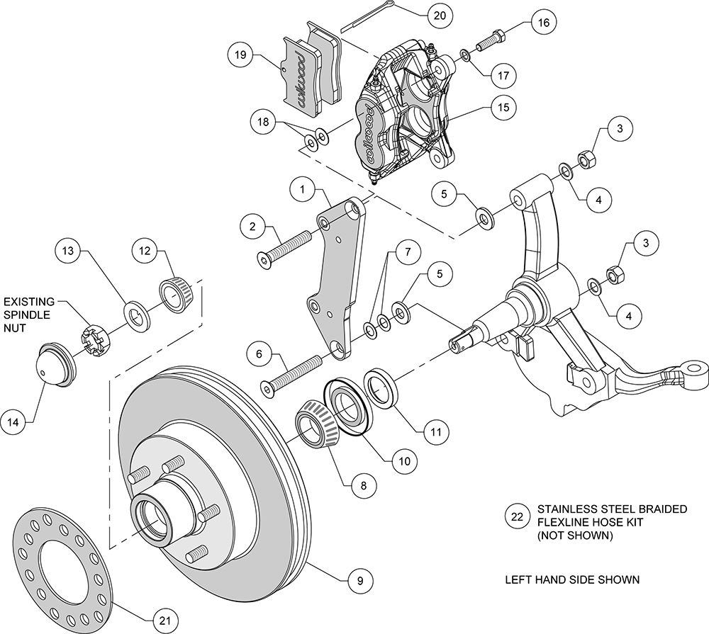 Wilwood 140-15162-R - Classic Series Dynalite Brake Kit