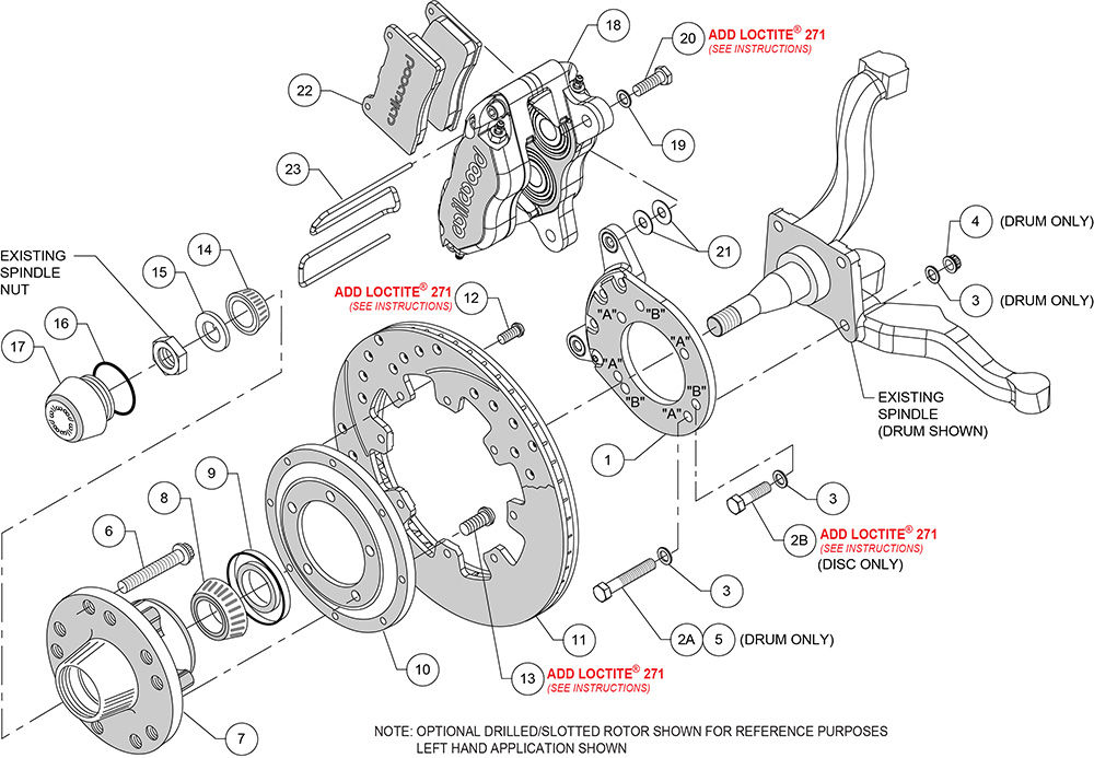Wilwood 140-15406-R - Dynapro Dust-Boot Big Brake Brake Kit (Hub)