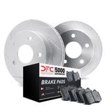 Brake Kit - Coated Slotted Brake Rotors and 5000 Advanced Brake Pads with Hardware