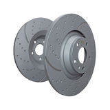 Slotted and Dimpled Solid Front Disc Brake Rotors, 2-Wheel Set