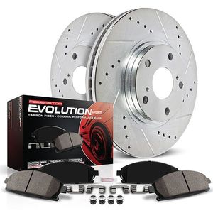 PowerStop K8846 - Rear Z23 Drilled and Slotted Brake Rotors and Pads Kit