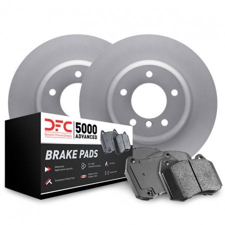 Dynamic Friction 4512-11064 - Brake Kit - Geostop Rotors and 5000 Advanced Brake Pads (Ceramic) with Hardware