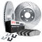 Dynamic Friction 7512-02004 - Brake Kit - Silver Zinc Coated Drilled and Slotted Rotors and 5000 Brake Pads with Hardware