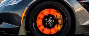 glowing corvette brakes