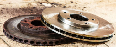 rusty and new brake rotors
