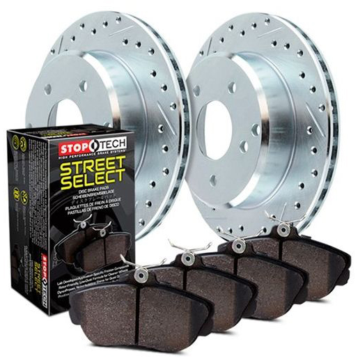 Front StopTech 928.40023 Select Sport Axle Pack Drilled and Slotted 