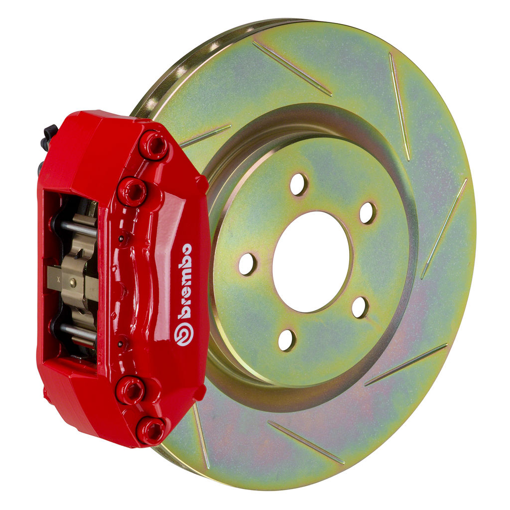 Brembo 1A5.6008A2 - Brake Kit, GT Series, Slotted 330mm x 28mm 1-Piece Rotor, 4-Piston Red Caliper