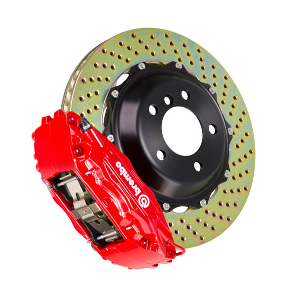 Brembo 1B1.8020A2 - Brake Kit, GT Series, Drilled 355mm x 32mm 2-Piece Rotor, 4-Piston Red Caliper