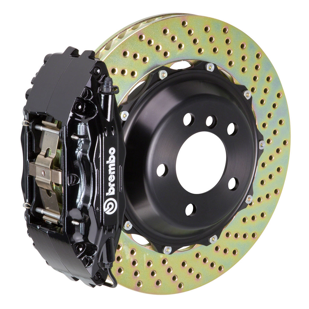 Brembo 1B1.8043A1 - Brake Kit, GT Series, Drilled 355mm x 32mm 2-Piece Rotor, 4-Piston Black Caliper