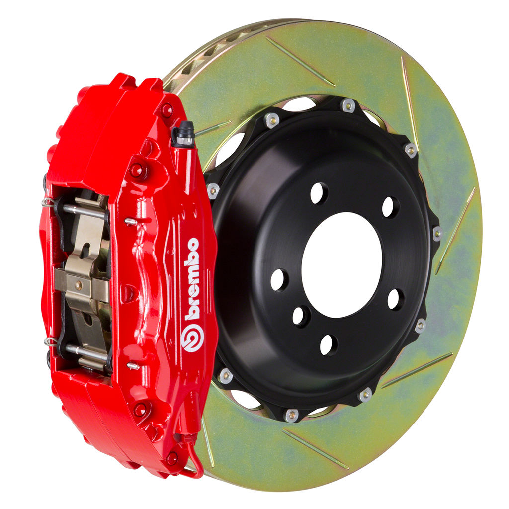 Brembo 1B2.7008A2 - Brake Kit, GT Series, Slotted 332mm x 32mm 2-Piece Rotor, 4-Piston Red Caliper