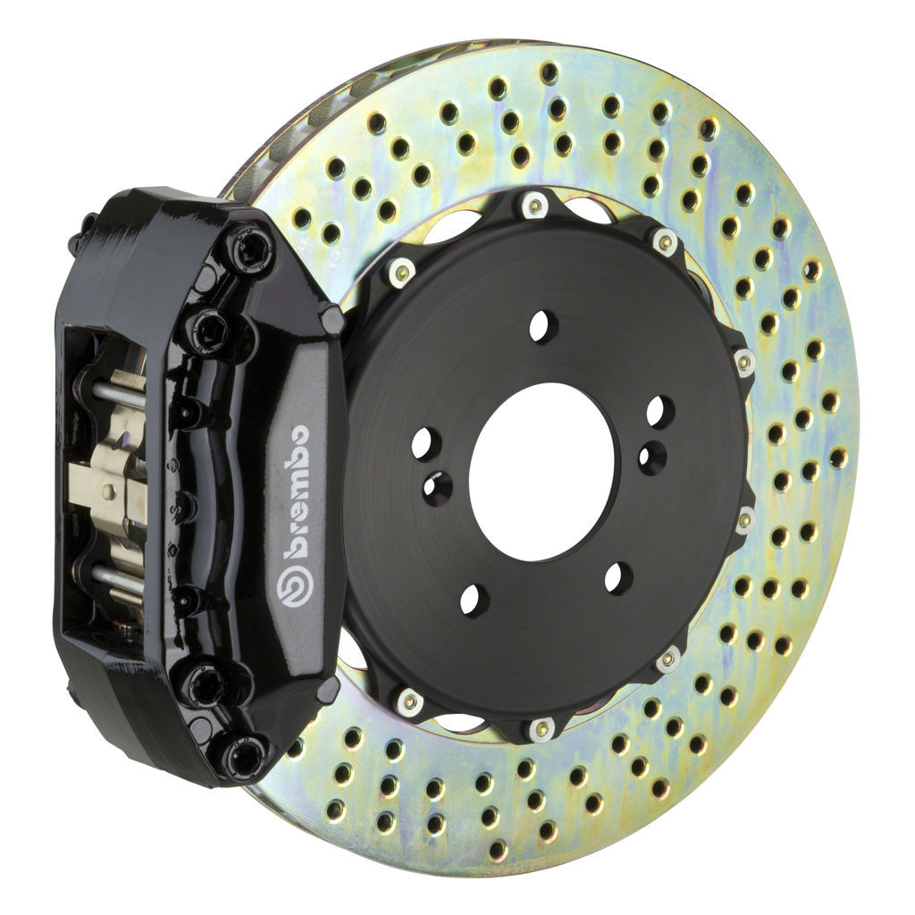 Brembo 111.6008A1 - Brake Kit, GT Series, Drilled 328mm x 28mm 2-Piece Rotor, 4-Piston Black Caliper
