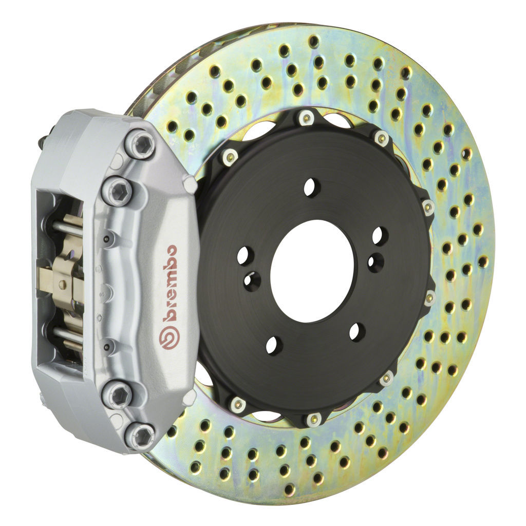 Brembo 1A1.6005A3 - Brake Kit, GT Series, Drilled 328mm x 28mm 2-Piece Rotor, 4-Piston Silver Caliper