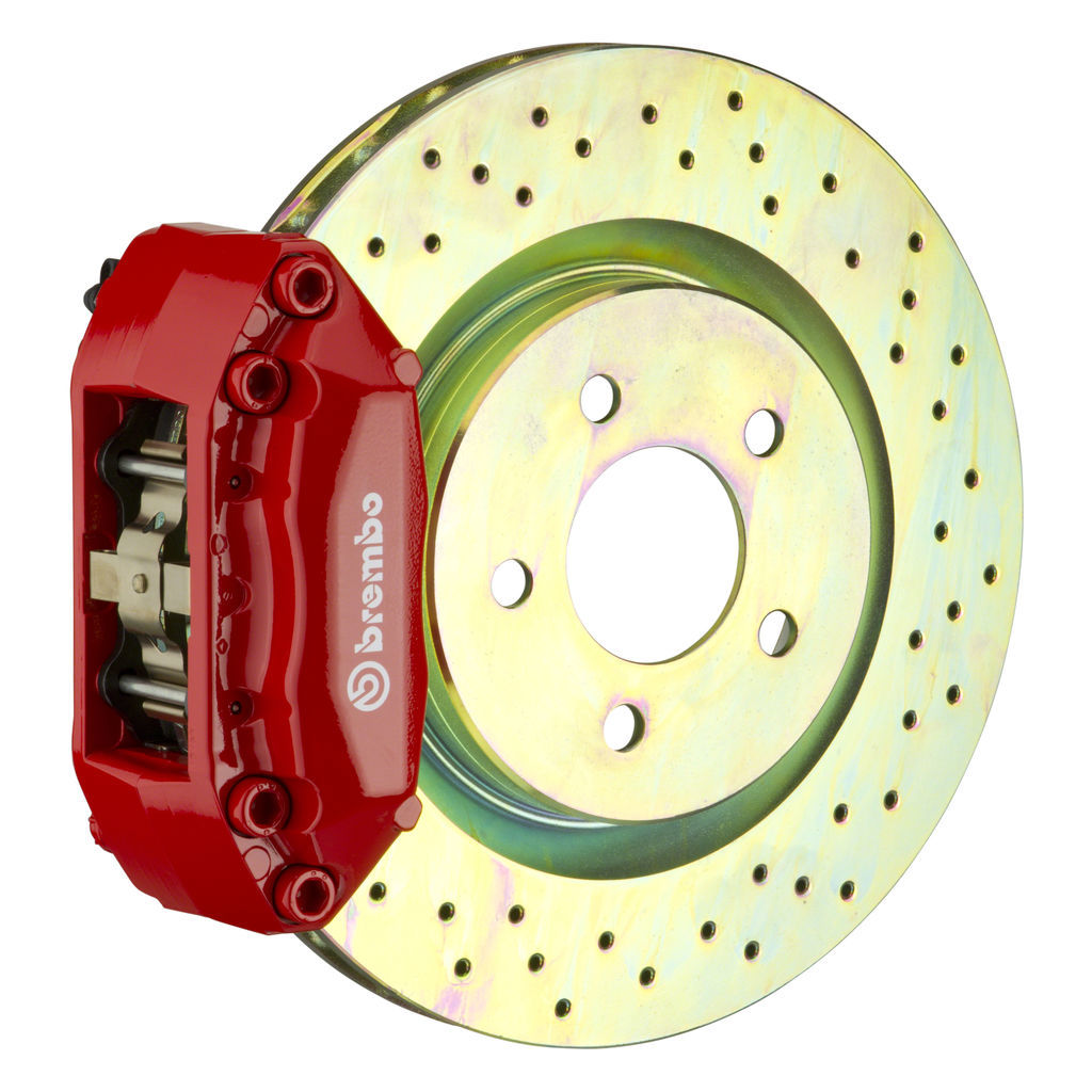 Brembo 1A4.6001A2 - Brake Kit, GT Series, Drilled 323mm x 28mm 1-Piece Rotor, 4-Piston Red Caliper