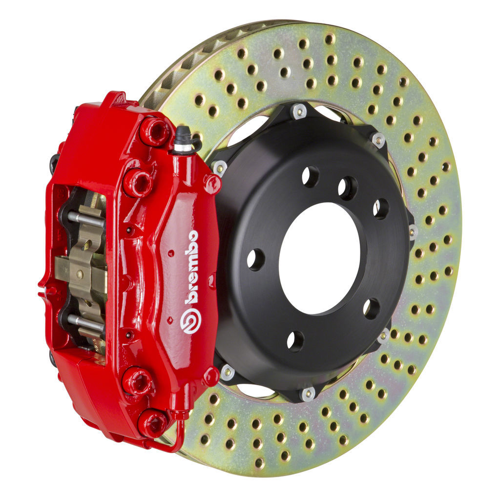 Brembo 1C1.6001A2 - Brake Kit, GT Series, Drilled 320mm x 28mm 2-Piece Rotor, 4-Piston Red Caliper
