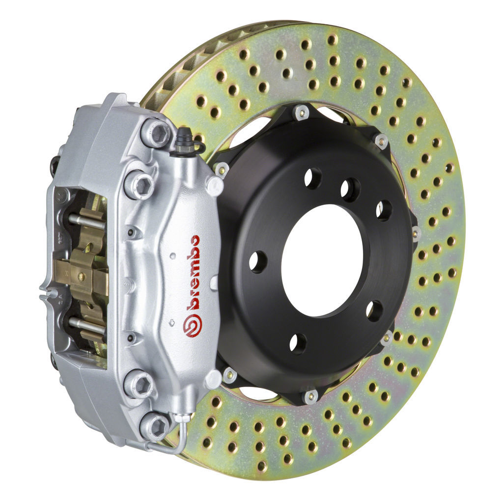 Brembo 1C1.6002A3 - Brake Kit, GT Series, Drilled 328mm x 28mm 2-Piece Rotor, 4-Piston Silver Caliper