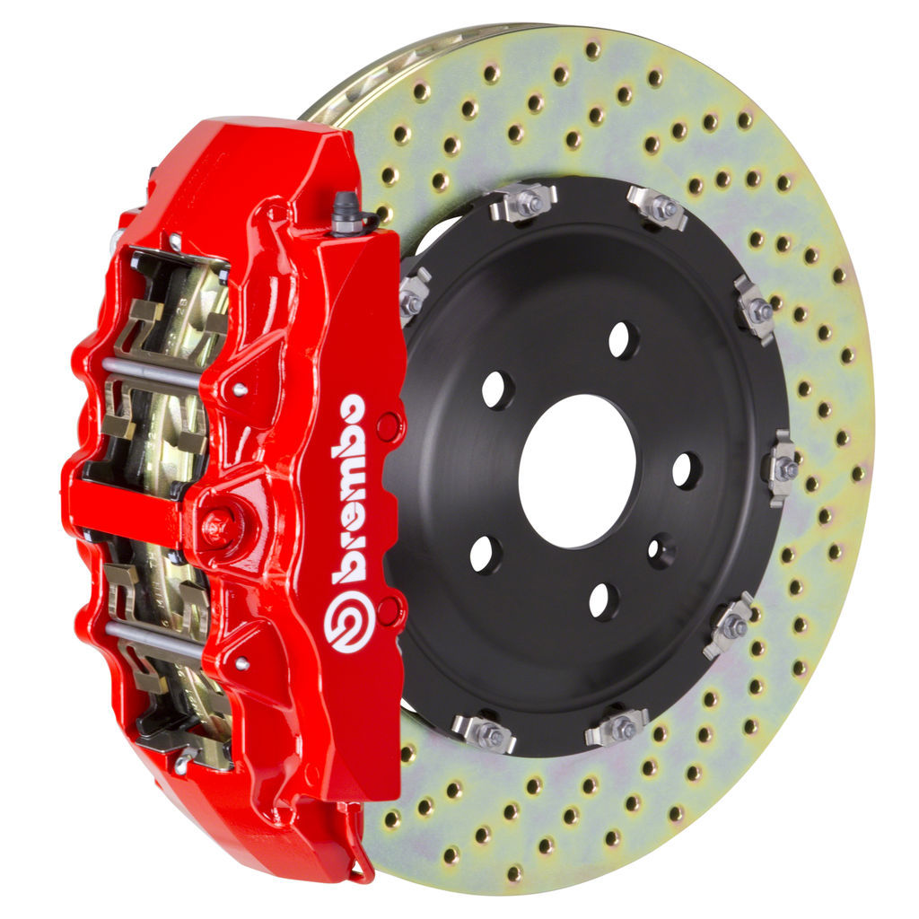 Brembo 1G1.9004A2 - Brake Kit, GT Series, Drilled 380mm x 34mm 2-Piece Rotor, 8-Piston Red Caliper