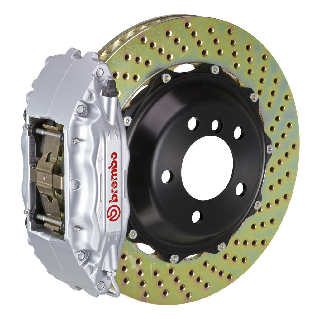 Brembo 1H1.8008A3 - Brake Kit, GT Series, Drilled 355mm x 32mm 2-Piece Rotor, 4-Piston Silver Caliper