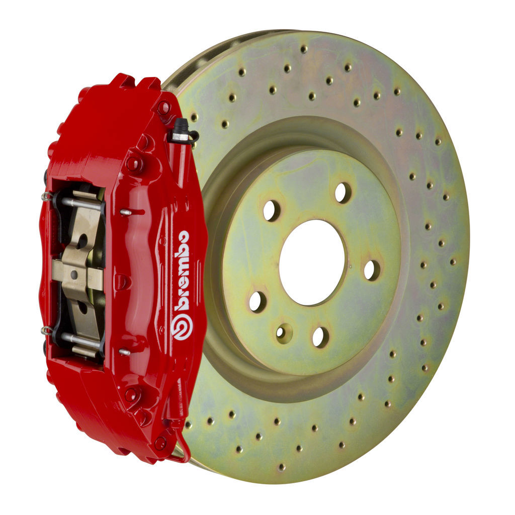 Brembo 1H4.8001A2 - Brake Kit, GT Series, Drilled 355mm x 32mm 1-Piece Rotor, 4-Piston Red Caliper