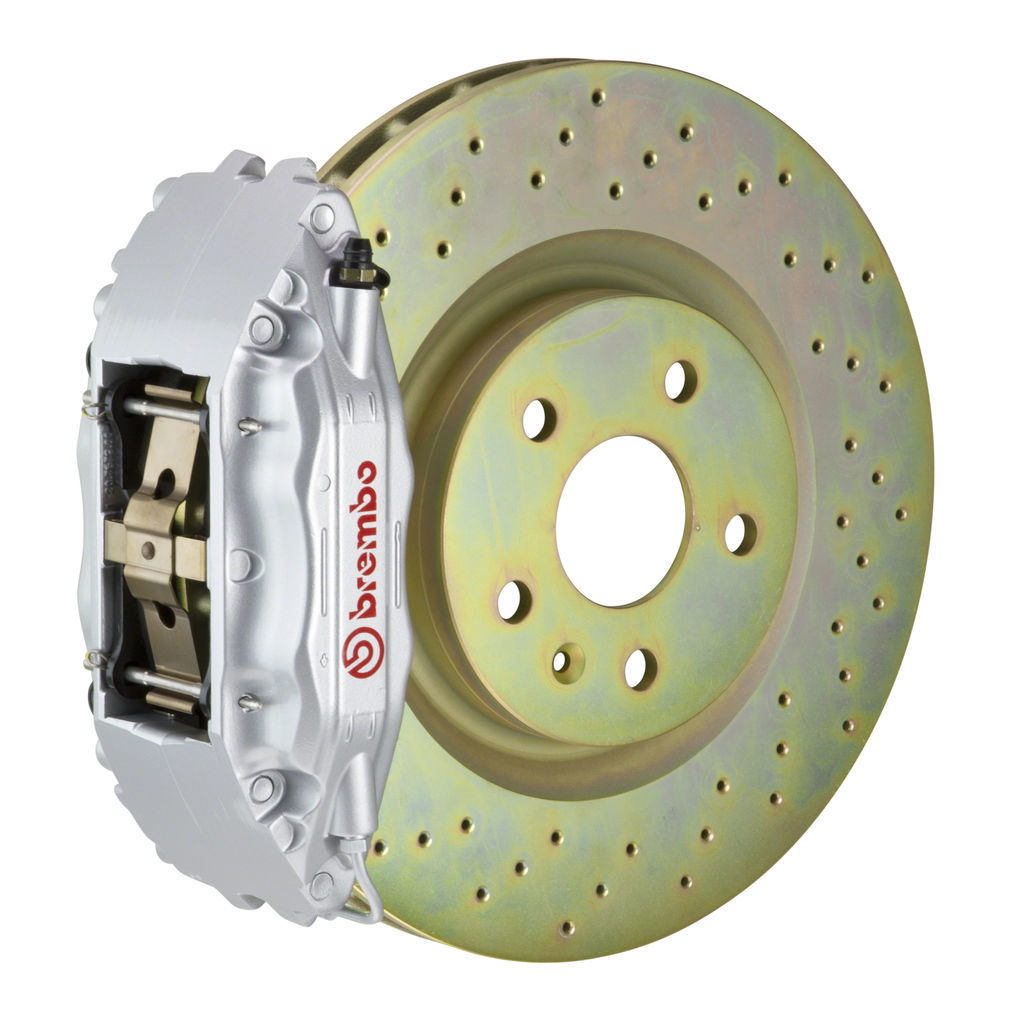 Brembo 1H4.8002A3 - Brake Kit, GT Series, Drilled 355mm x 32mm 1-Piece Rotor, 4-Piston Silver Caliper