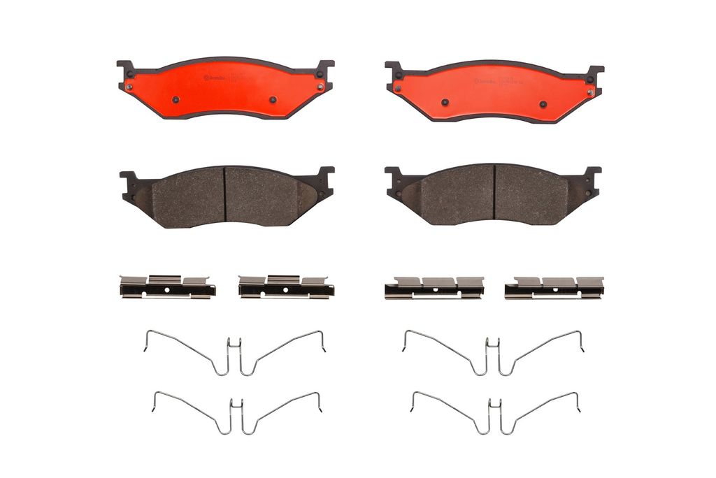 Brembo P11037N - Disc Brake Pad Set, 2-Wheel Set, NAO, Ceramic, Chamfered & Slotted, FMSI - D1066