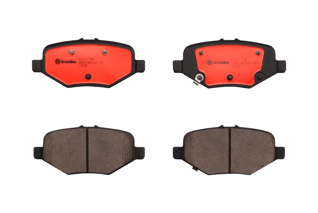 Brembo P24177N - Disc Brake Pad Set, 2-Wheel Set, NAO, Ceramic, Chamfered & Slotted, FMSI - D1612