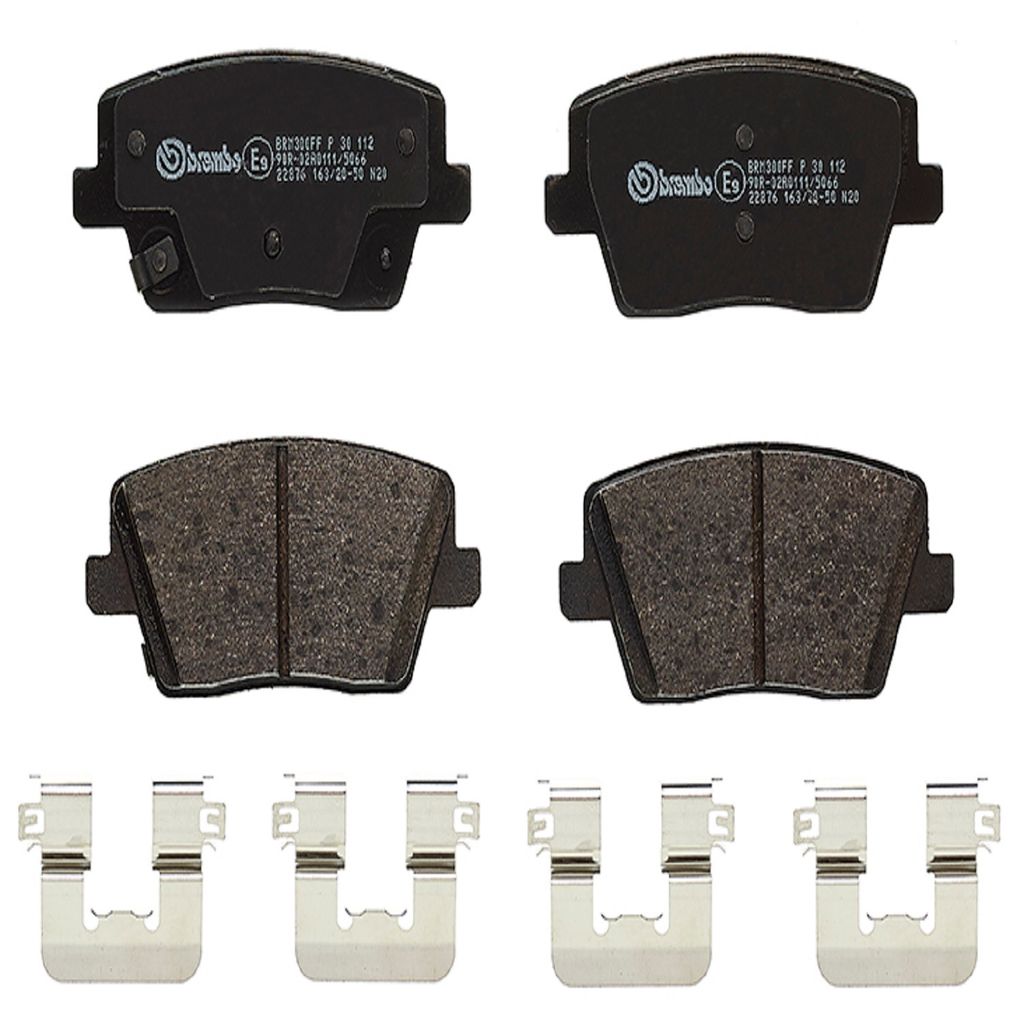 Brembo P30112 - Disc Brake Pad Set, 2-Wheel Set, Low-Metallic, FMSI - D2212