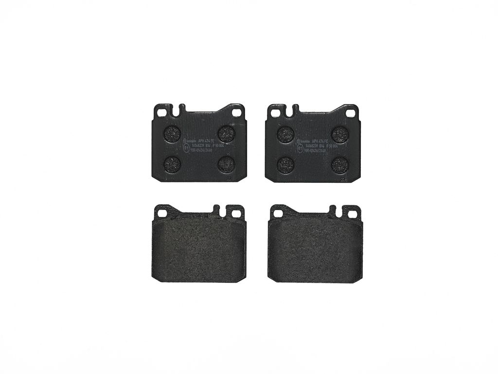 Brembo P50004 - Disc Brake Pad Set, 2-Wheel Set, Low-Metallic, Chamfered, FMSI - D1072