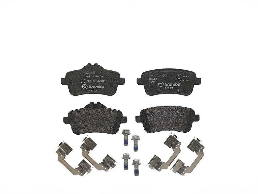 Brembo P50101 - Disc Brake Pad Set, 2-Wheel Set, Low-Metallic, Chamfered, FMSI - D1630