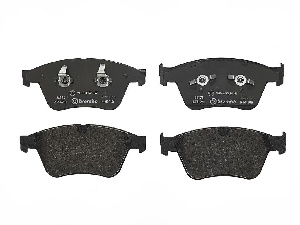 Brembo P50105 - Disc Brake Pad Set, 2-Wheel Set, Low-Metallic, Chamfered, FMSI - D1271