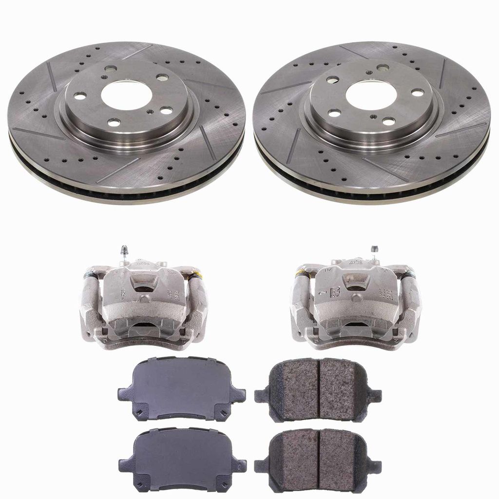 Callahan CCD111170 - Brake Kit with Drilled & Slotted Rotors, Calipers, and Ceramic Pads, 2-Wheeel Set