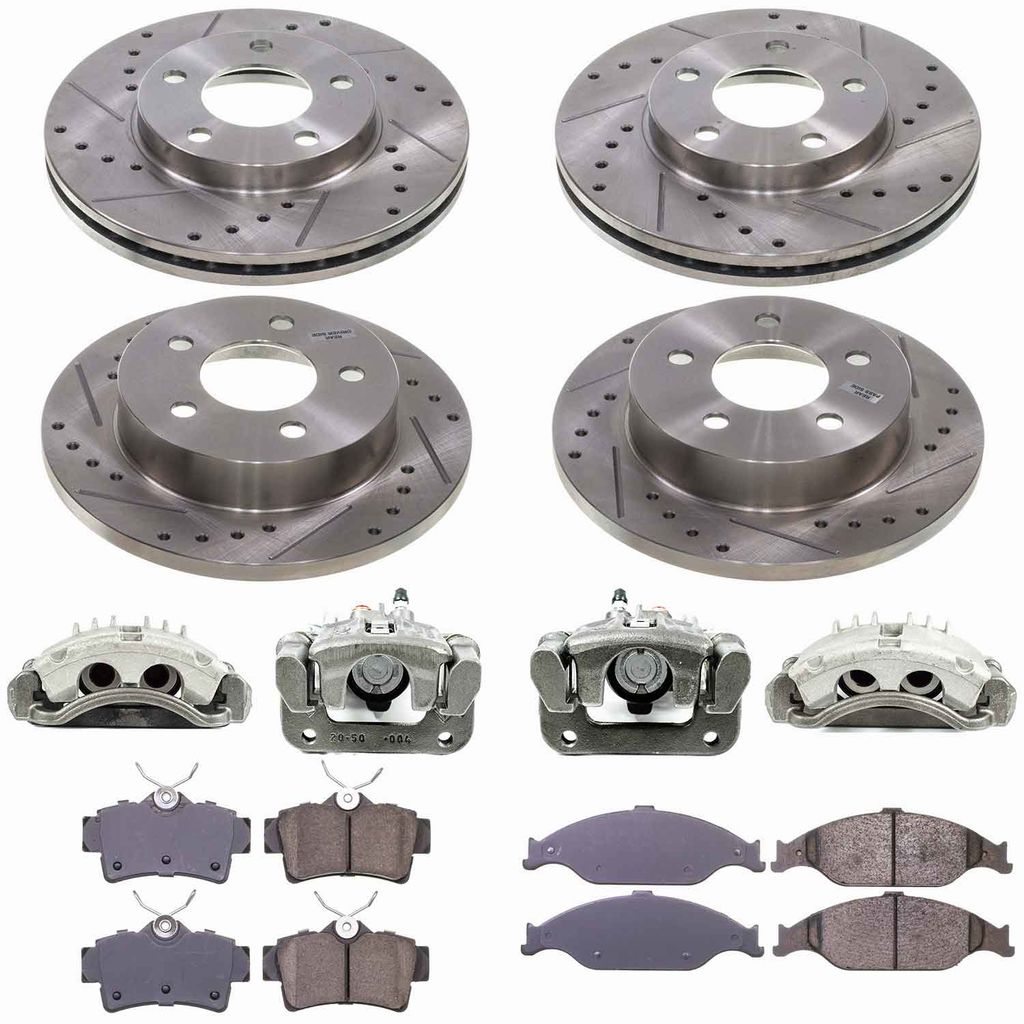 Callahan CCD111235B - Brake Kit with Drilled & Slotted Rotors, Calipers, and Ceramic Pads, 4-Wheeel Set