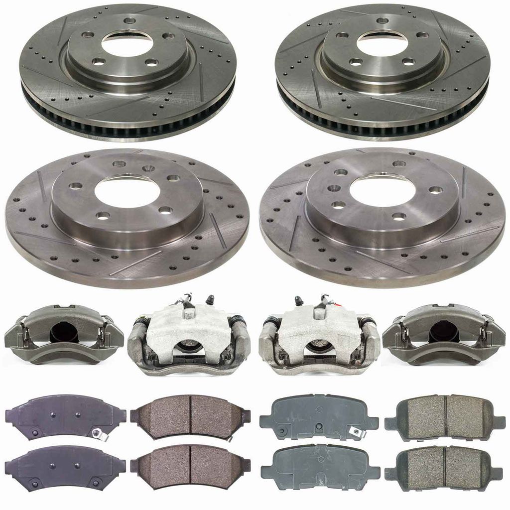 Callahan CCD111352A - Brake Kit with Drilled & Slotted Rotors, Calipers, and Ceramic Pads, 4-Wheeel Set