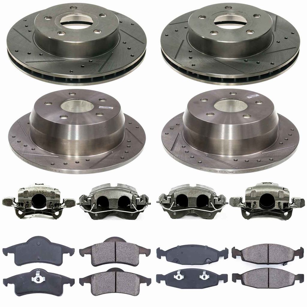 Callahan CCD111536 - Brake Kit with Drilled & Slotted Rotors, Calipers, and Ceramic Pads, 4-Wheeel Set