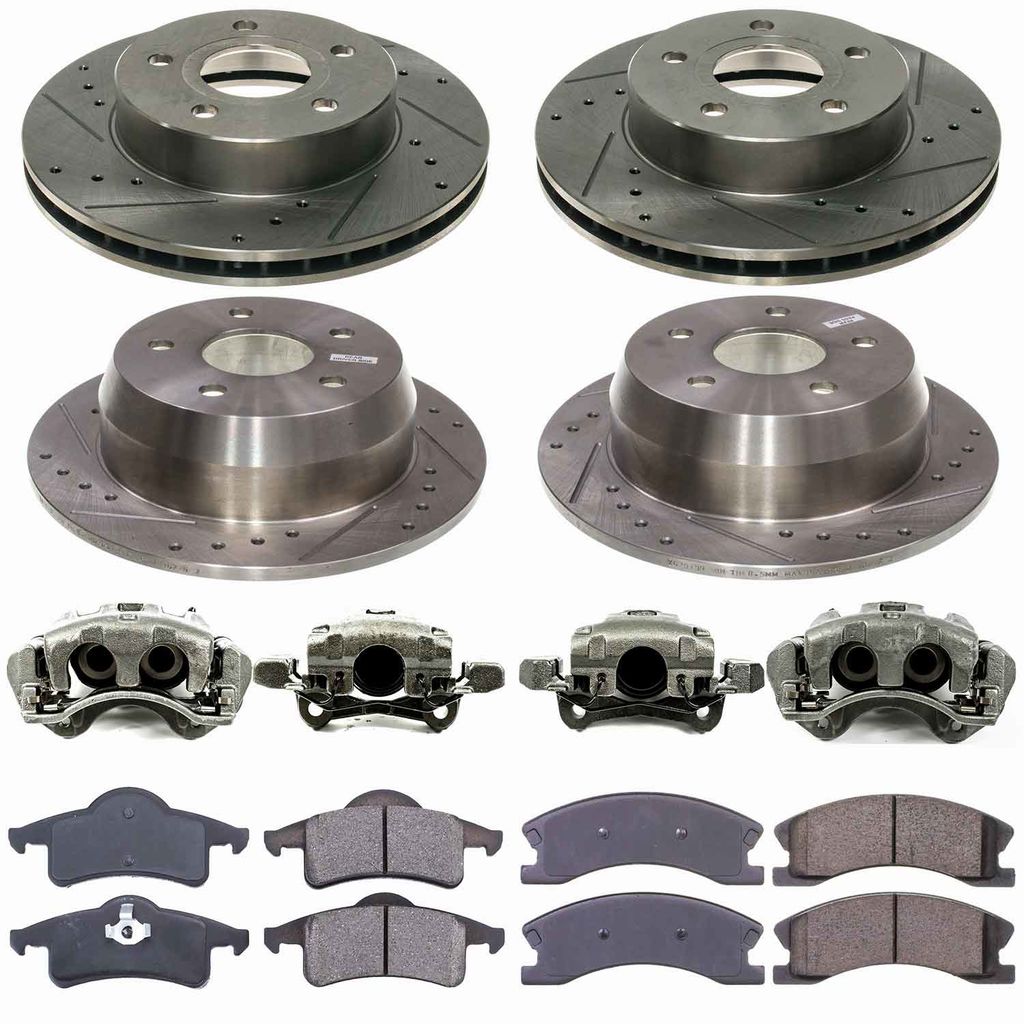 Callahan CCD111538 - Brake Kit with Drilled & Slotted Rotors, Calipers, and Ceramic Pads, 4-Wheeel Set